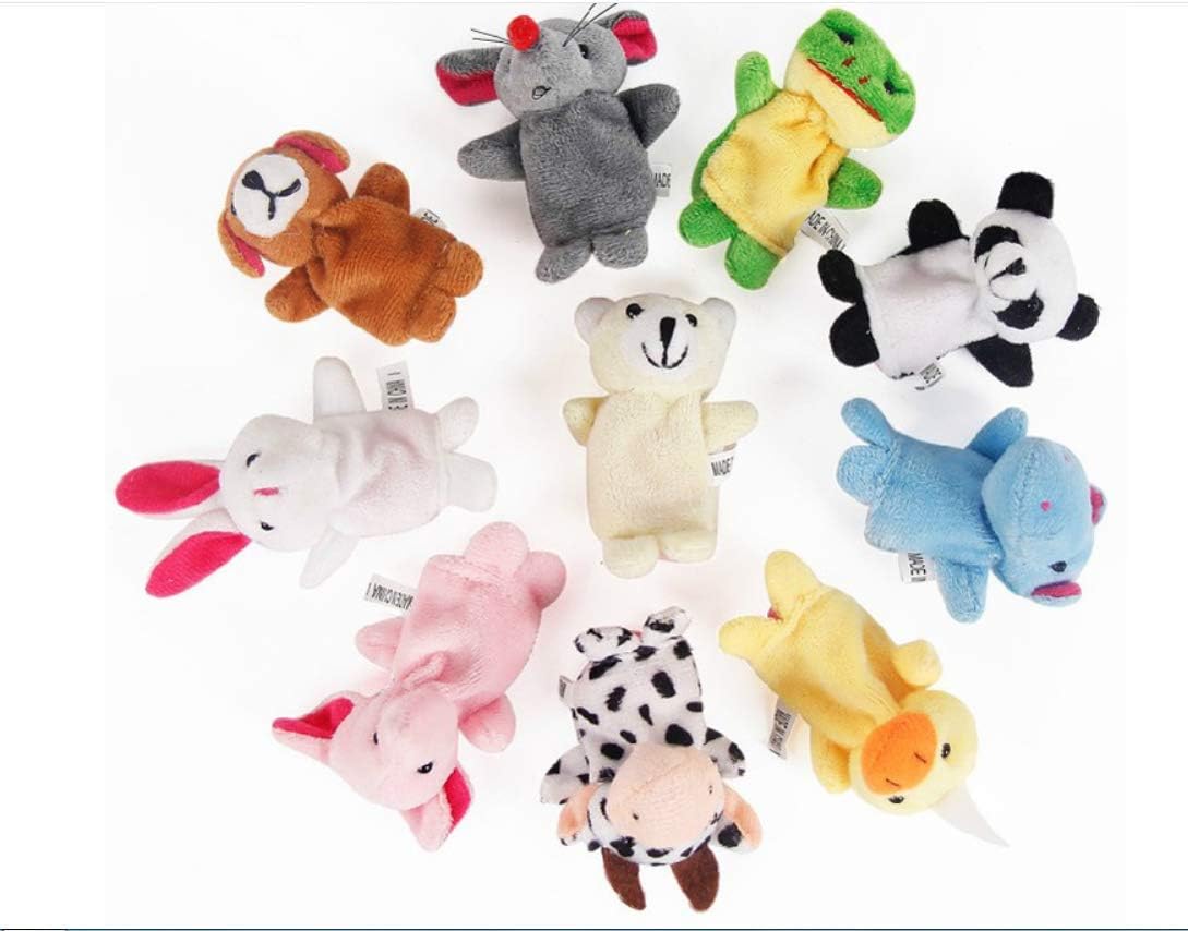 10pcs/set Hot sale Cartoon Animal Finger Puppet Plush Toys Children Favor Dolls