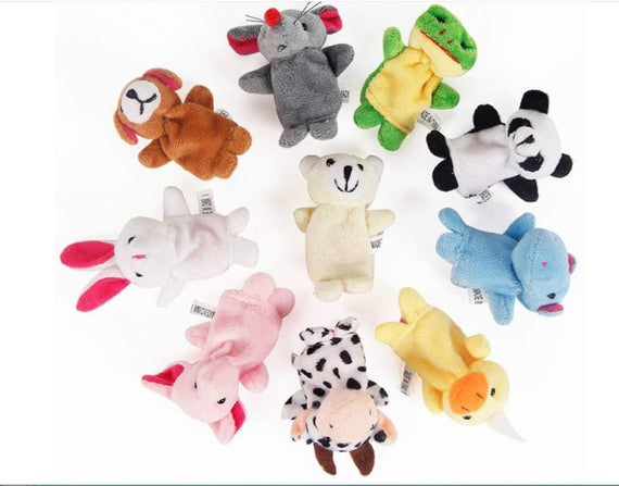 10pcs/set Hot sale Cartoon Animal Finger Puppet Plush Toys Children Favor Dolls