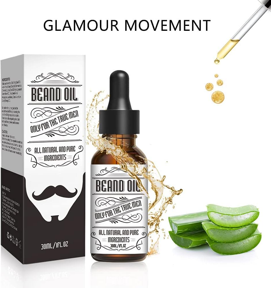 Beard Oil, Beard Oil For Men Growth, Make The Beard More Full, Thick And Smooth, Moisture To Reduce Frizz, All/Pure Natural Organic Plant Extraction, 1FL.OZ (Charming Sports)