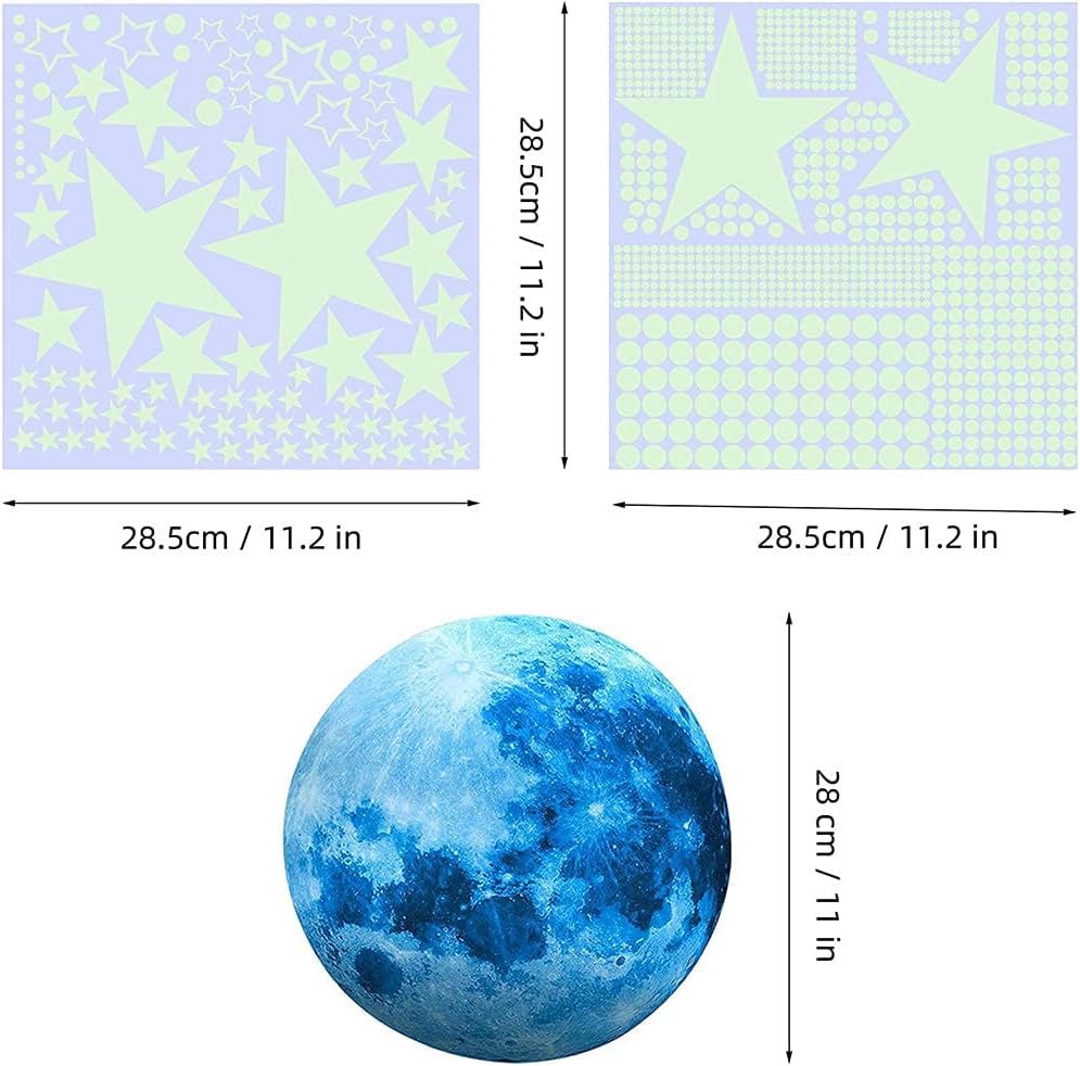 SparkSkies Glow in The Dark Stars Sticker Decals for Ceiling,Stars and Moon Wall Decals, 1003 Pcs Ceiling Stars Kids Room Wall Decors, Perfect for Kids Nursery Bedroom Living Room, House Decoration