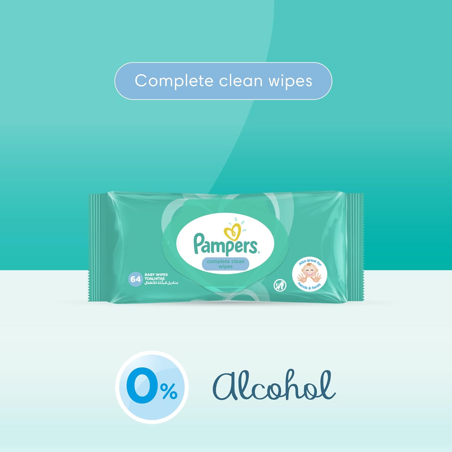 Pampers Complete Clean, 12X64, 768 Baby Wet Wipes