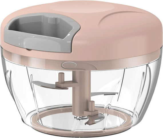 (Pink) - Food Chopper,Yeaky Powerful Hand Held Vegetable Chopper with Stainless Steel Blades, Manual Food Chopper Processor Onion Chopper for Nuts,Salad,Puree and Pesto (Pink)