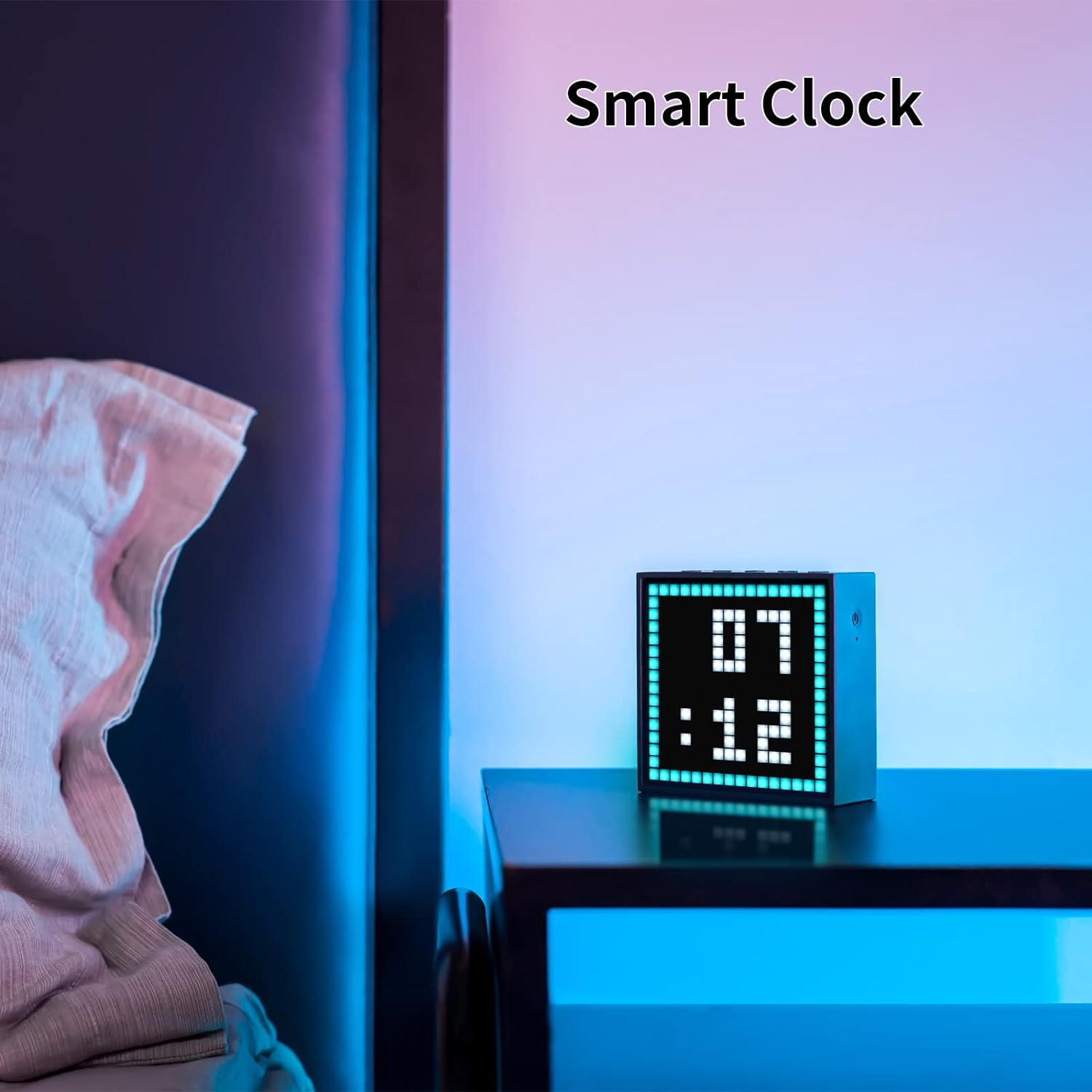 Divoom TimeBox Evo - Pixel Art Bluetooth Speaker with 16x16 LED Display APP Control - Cool Animation Frame & Gaming Room Setup & Bedside Alarm Clock- Black