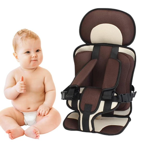 Auto Car Auxiliary Safety Seat Simple Car Portable Seat Belt, Foldable Car Seat Booster Seat for Car Protection, Travel Car Seat Accessories for 0-12 (Small (0-4 Year), Coffee)