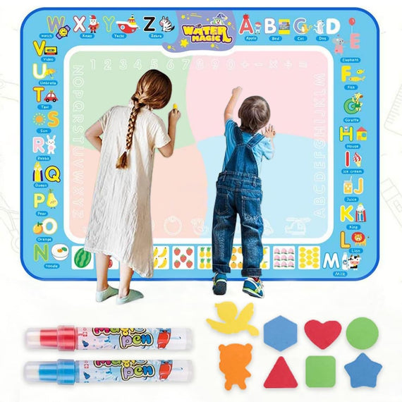 AMERTEER Water Doodle Mat For Toddlers | Large Kids Painting, Drawing, Writing, Coloring Magic Mat For 2 3 4 5 Years Boys Girls | Creative Educational Toys Gifts Learning Doodle Mat 40 X 30 Inches