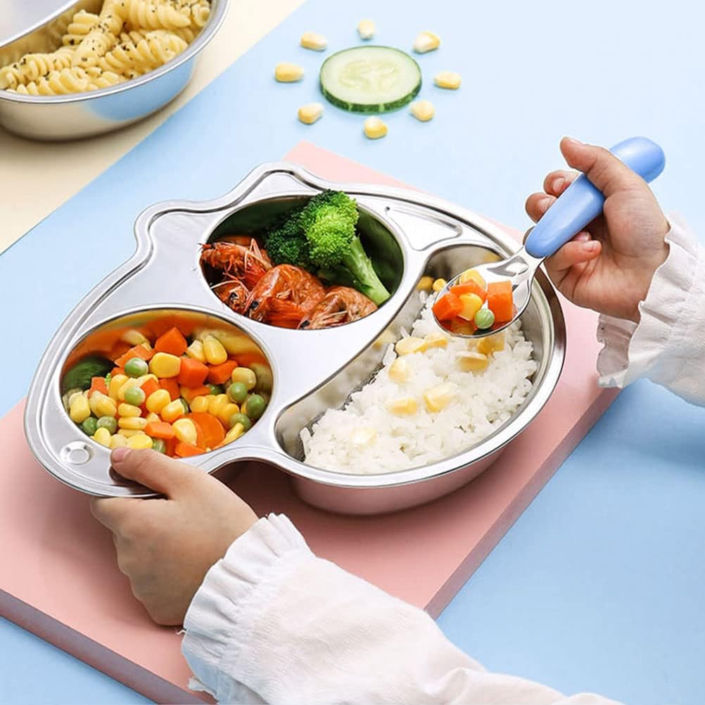 6 Pieces Toddler Utensils Kids Silverware Baby Forks and Spoons Set, Stainless Steel Childrens Safe Flatware Metal Kids Cutlery Set with Round Handle, Dishwasher Safe