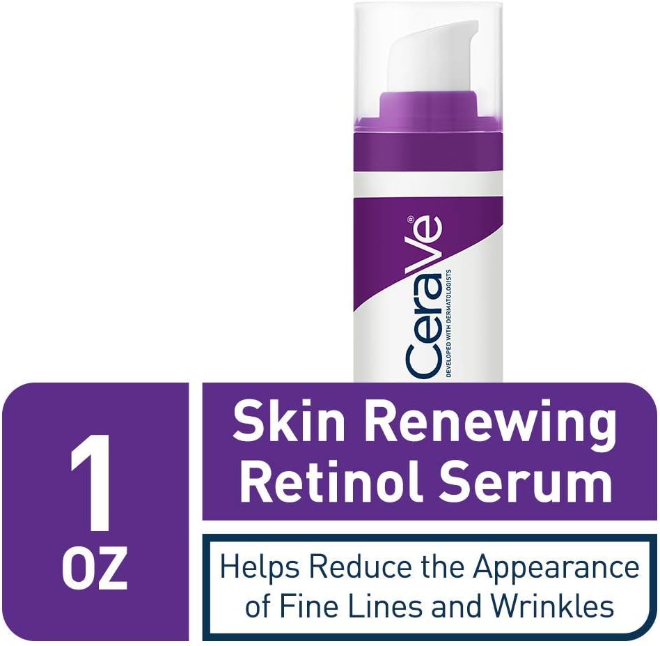 CeraVe Anti Aging Retinol Serum for Face | 1 Ounce | Cream Serum for Smoothing Fine Lines | Fragrance Free, Clear