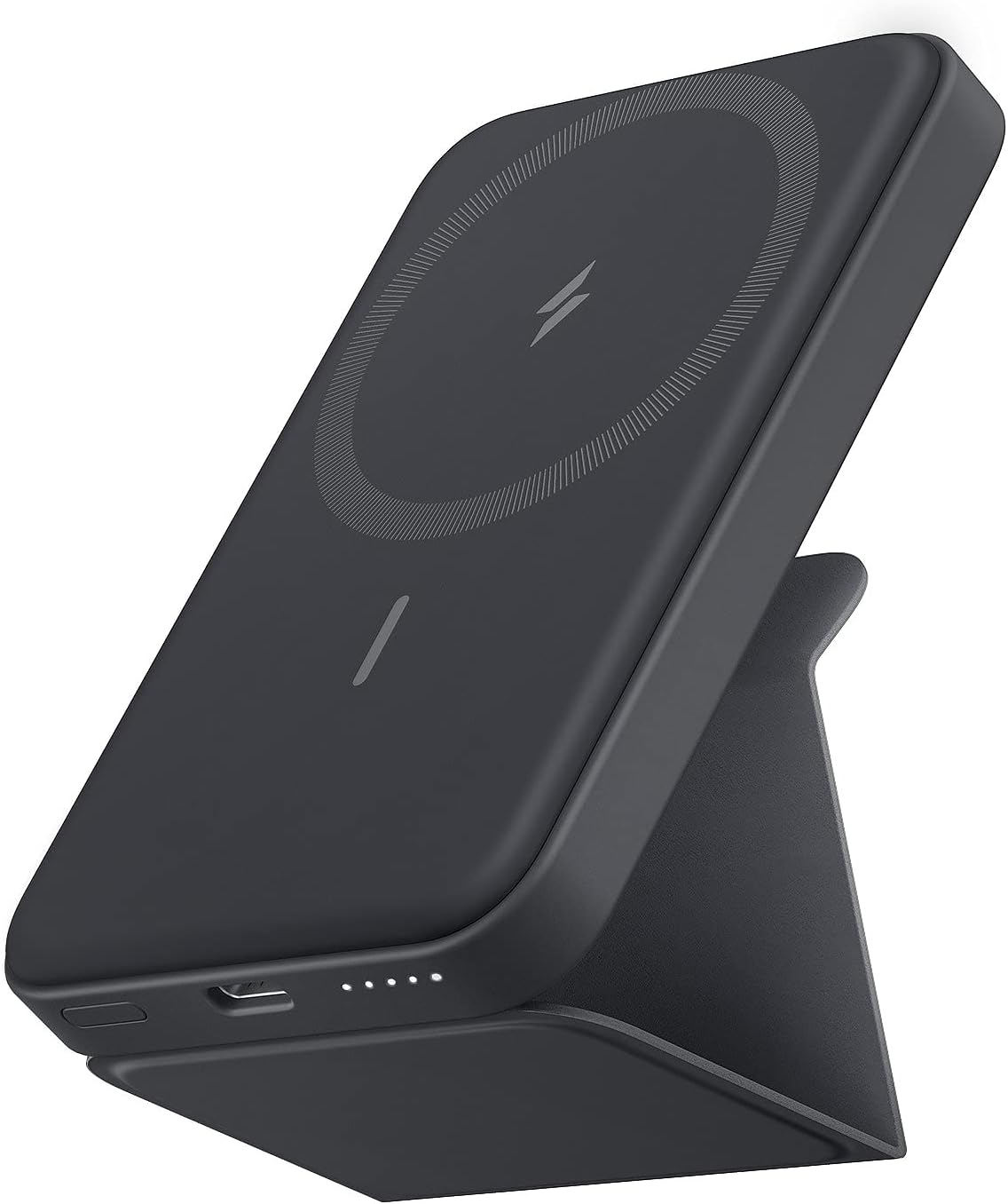 Anker 622 Magnetic Battery (MagGo), 5000mAh Foldable Magnetic Wireless Portable Charger and USB-C for iPhone 13/12 Series-Black-A1611H11-18 Months Local Warranty