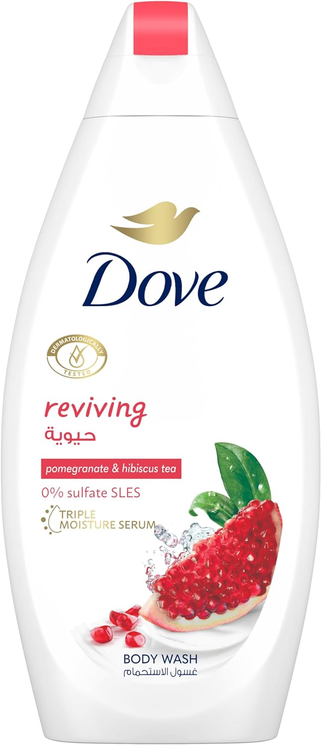 DOVE Go Fresh Refreshing Body Wash With Renew Blend technology, Pomegranate and Hibiscus Tea, With ¼ moisturising cream, 500ml