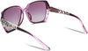 FEISEDY Polarized Women Square Sunglasses Sparkling Composite Shiny Frame B2289