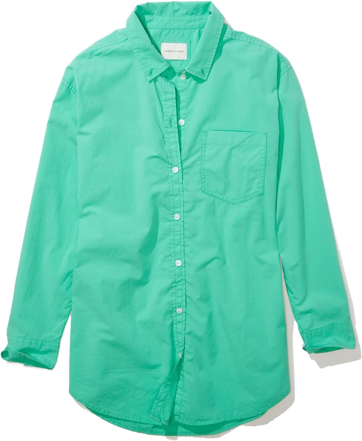 American Eagle Women U-0536-4444-300 Oversized Oxford Button-Up Shirt