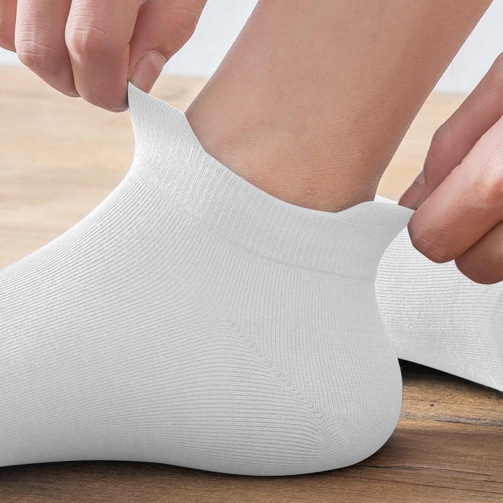 Men's Athletic Socks 100% Cotton Sports Comfort Cushion Sports Ankle Socks Comfort Fit Low-Top Sports Socks Breathable Sweat-Absorptive Women Odor-Resistant Socks