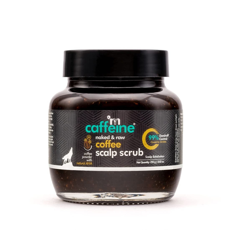 mCaffeine Anti Dandruff Coffee Scalp Scrub - 99% Dandruff Control Treatment for Men & Women | Scalp Exfoliator & Dandruff Remover | For Itchy Scalp in Hot & Humid Weather- 250gm