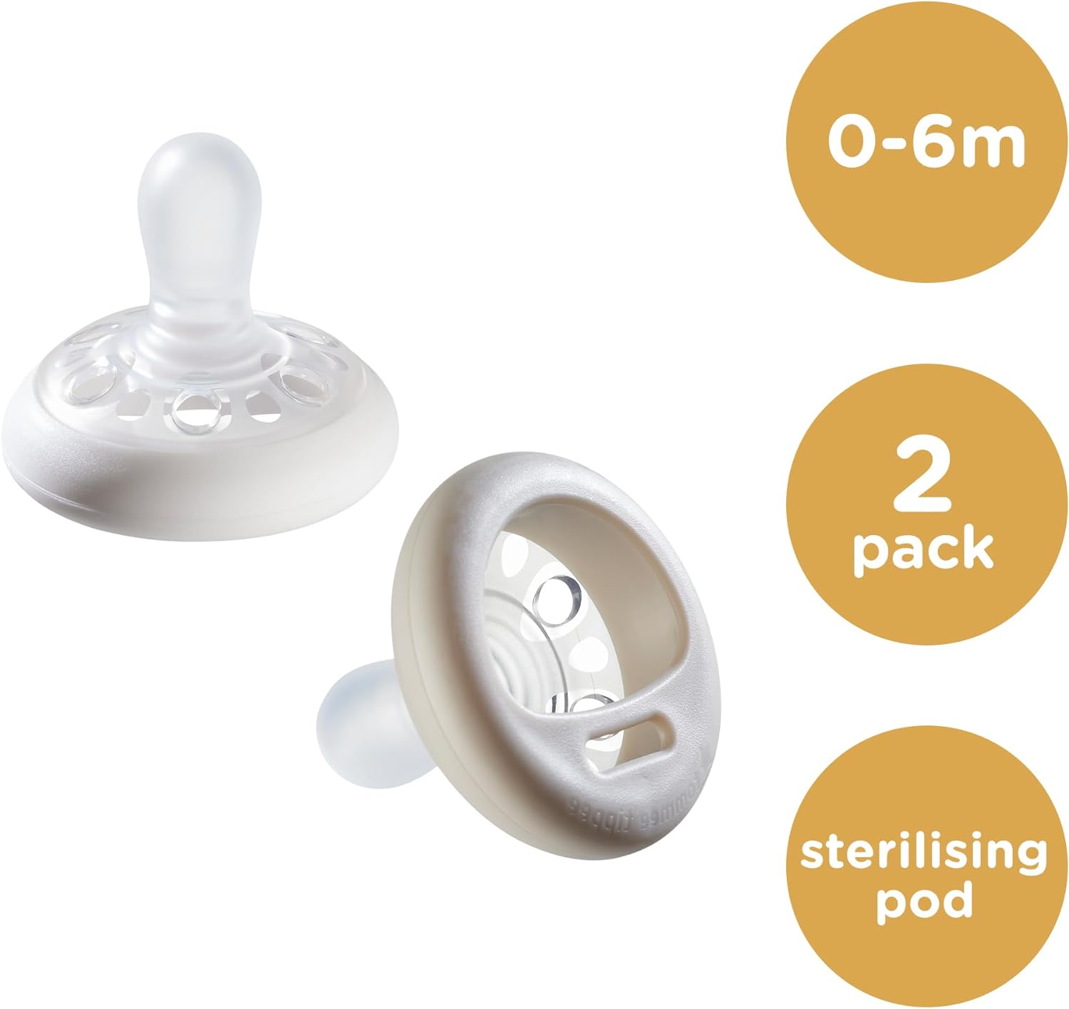 Tommee Tippee Closer To Nature Breast Like Soother, Pack of 2, (0-6 months)