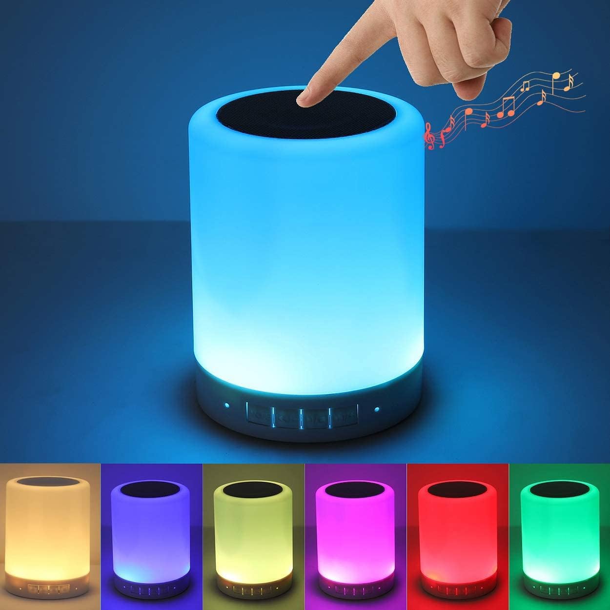 Night Light Bluetooth Speaker, Portable Wireless Bluetooth Speakers, Touch Control Bedside Table Light, Outdoor Speakers Bluetooth, for Kids,Bedroom,Camping