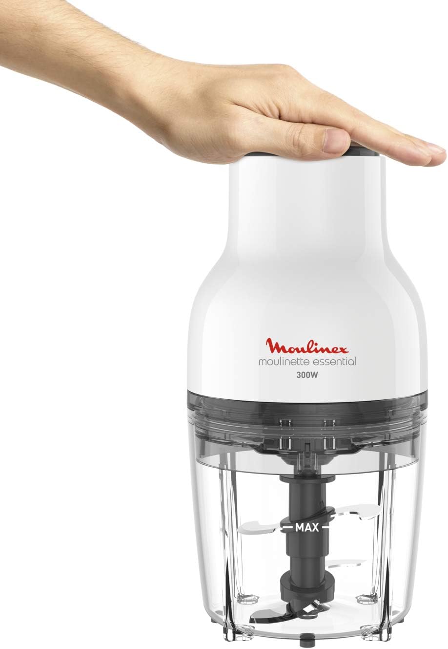 Moulinex moulinette essential chopper, 300 watts, white /black, plastic, dj520127, min 2 yrs warranty