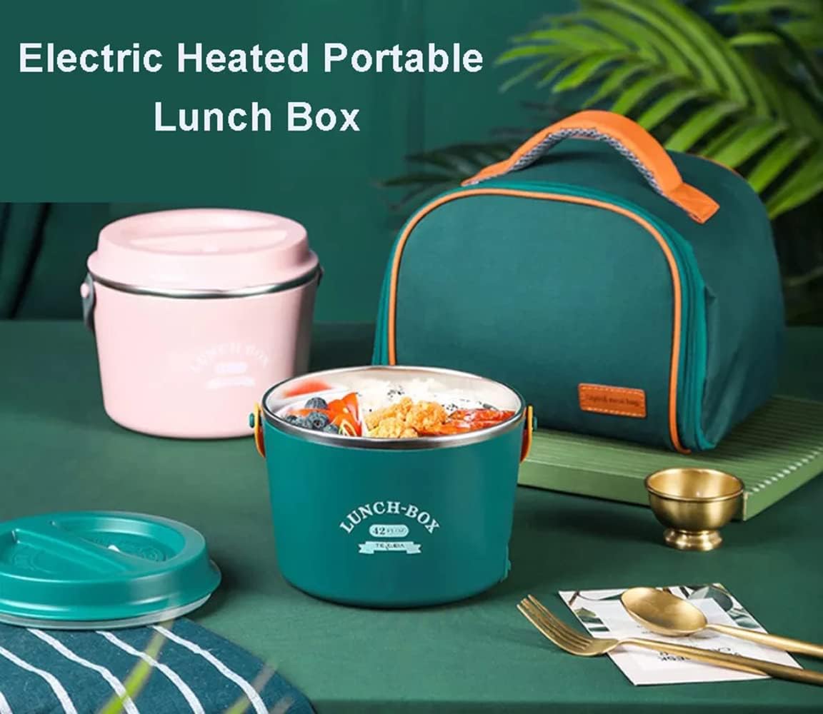 Arabest 1200ml Electric Lunch Box, Portable Adult Bento Box with Insulation Bag, 70℃ constant temperature, 304 Stainless Steel, Water-Free Heating Insulation Lunch Box For School, Work, Picnic