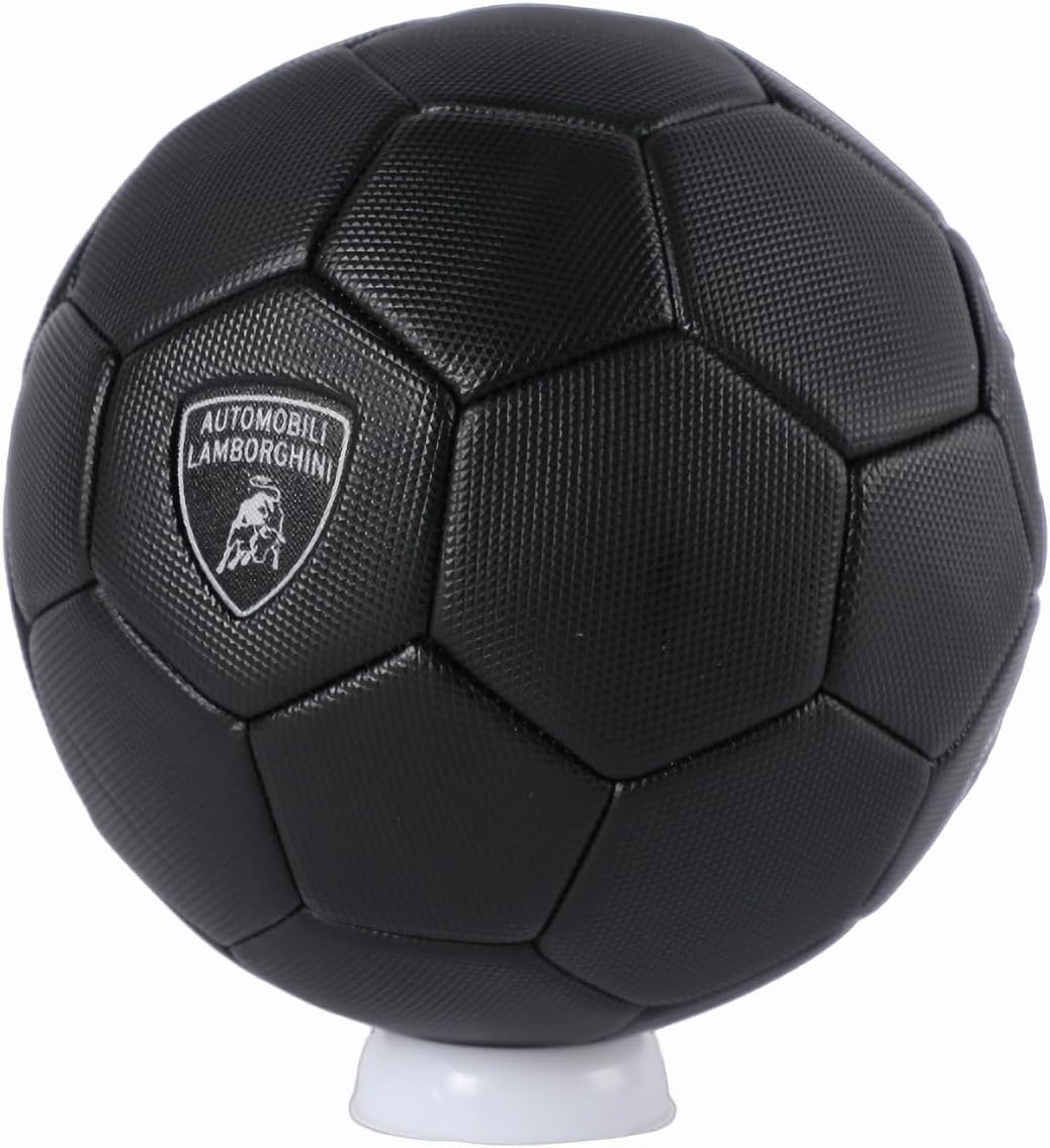 Lamborghini Soccer Ball Machine-Stitched Construction, PVC Material, Perfect for Teenager and Adults Black Size 5 145455