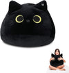 Black Cat Plush Toy, Tazweeq Cat Plush Toy Pillow, Creative Cat Shape Pillow, Cute Cat Plush Toy Gift for Girl Boy Girlfriend (Black 15.7")