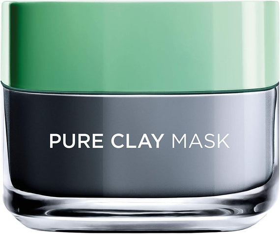 L'Oréal Paris Pure Clay Black Face Mask With Charcoal, Detoxifies & Clarifies, 50 ml