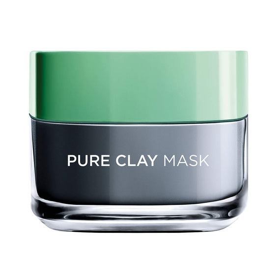 L'Oréal Paris Pure Clay Black Face Mask With Charcoal, Detoxifies & Clarifies, 50 ml