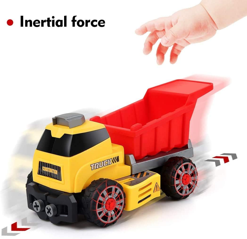 SooFam 7-in-1 DIY Take Apart Truck Car Toys for 3 4 5 6 7 Year Old Boys Girls, Construction Engineering STEM Learning Toys Building Play Set for Kids Children