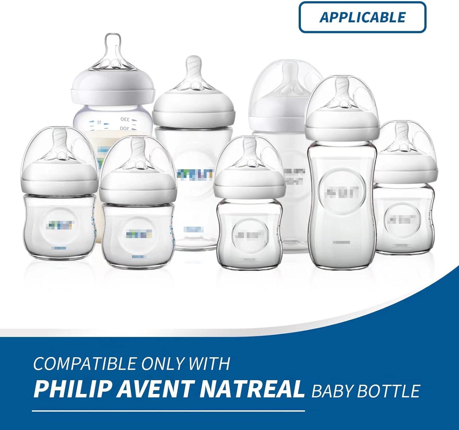 عبوة من 4 قطع متوافقة مع مقابض زجاجات الرضاعة الطبيعية من فيليبس افينت، حامل زجاجات الرضاعة - ابيض