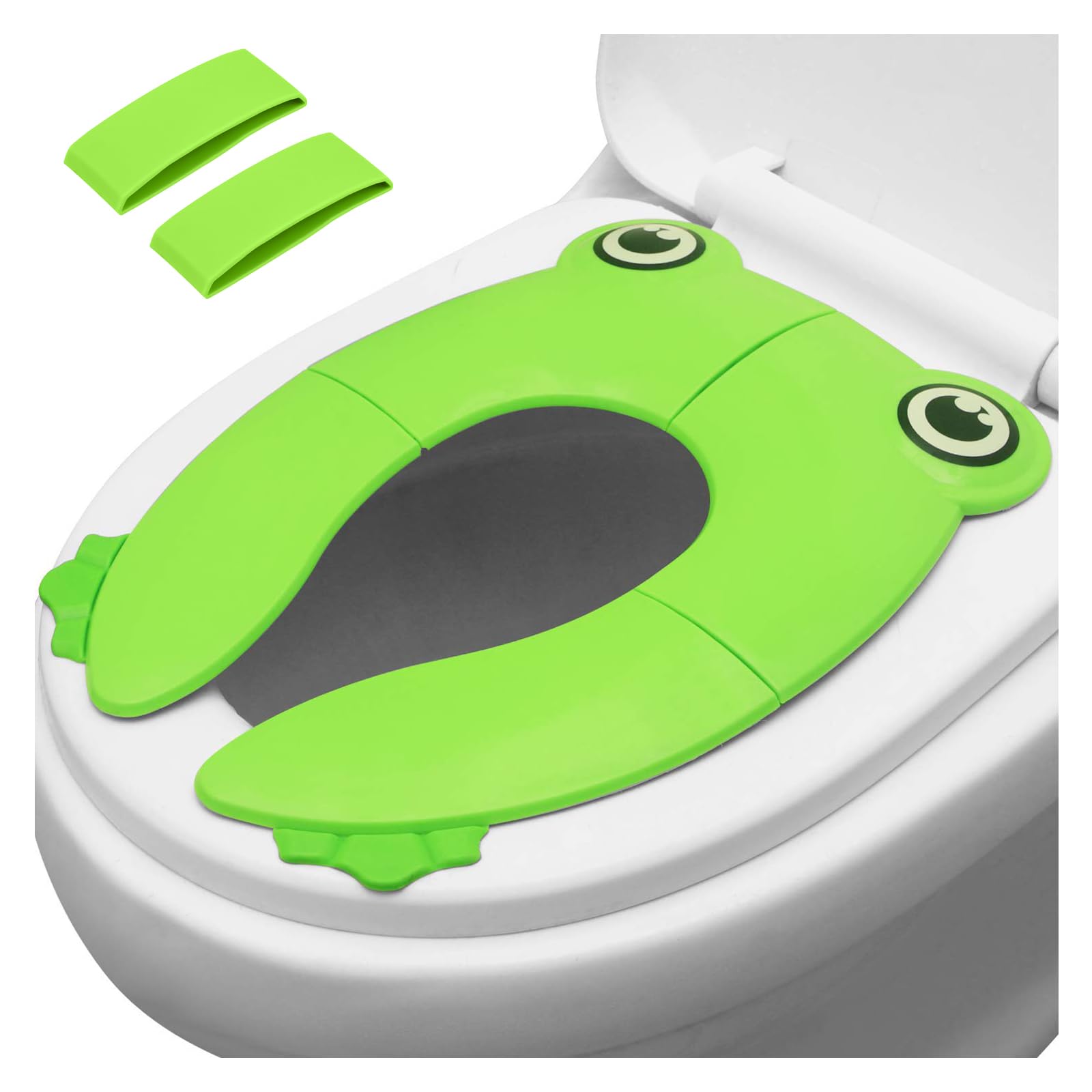 PandaEar Toilet Seat Cover | Folding Travel Toilet Seat for Children and Potty Training | Portable Silicone Toilet Seat for Toddlers, Boys & Girls with Non-Slip Silicone Pads | Recyclable Toilet Seat