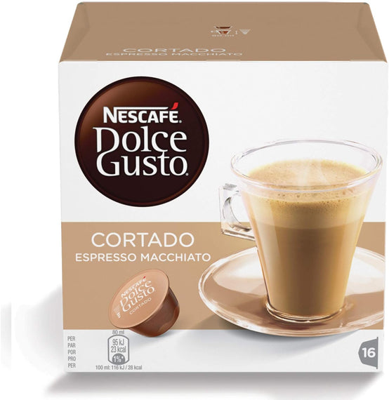 Nescafe Dolce GUSto Espresso Cortado Coffee Capsules (16 Capsules, 16 Cups)