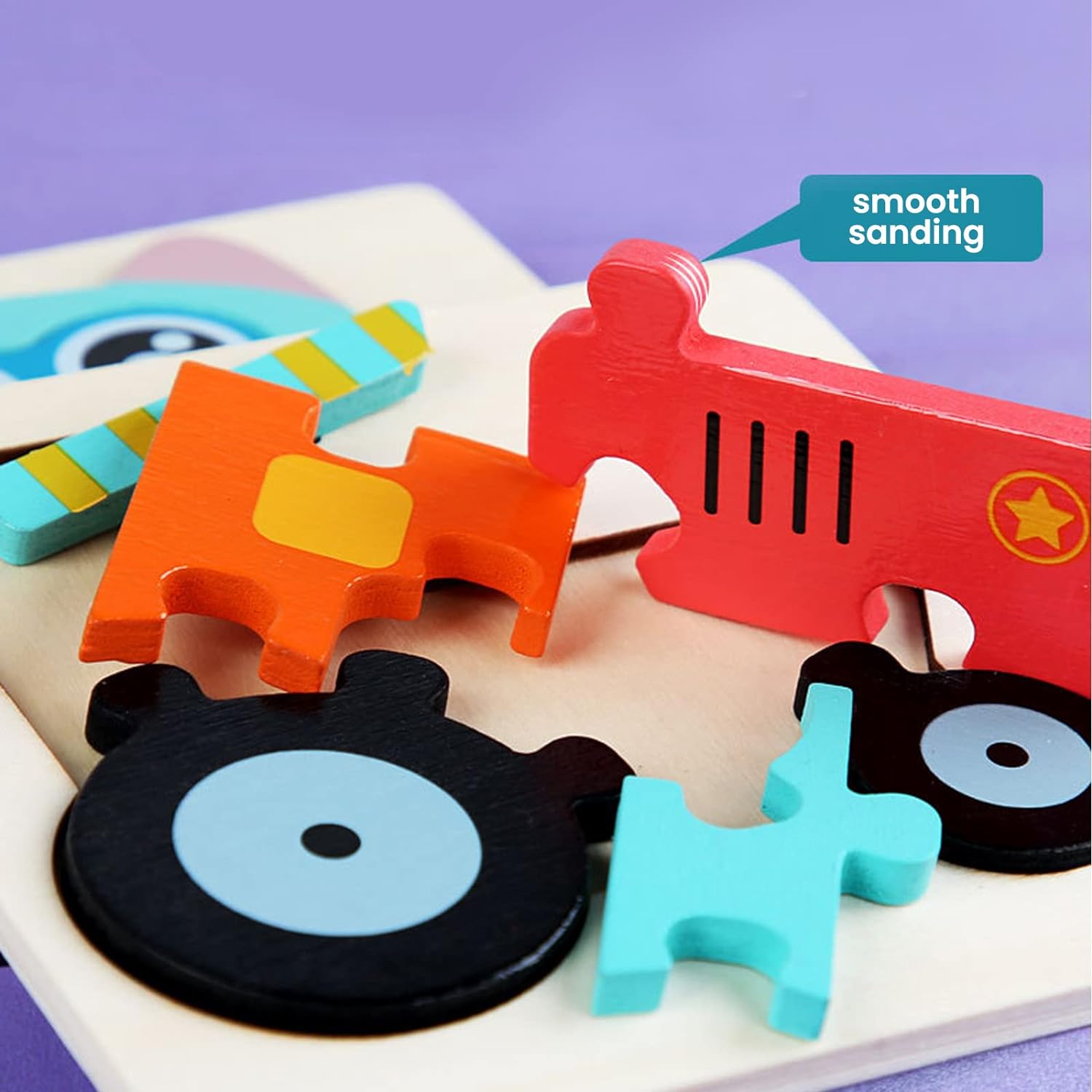 12 Pack Wooden Puzzles Toddler Toys for Kids 1-3 Years Old, Jigsaw Puzzles Learning Toys for Boys and Girls, Montessori Toys Color Shapes Early Learning Educational Gift