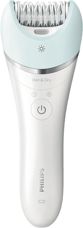 Philips Satinelle Advanced Wet & Dry Epilator For Women - Bre610, White