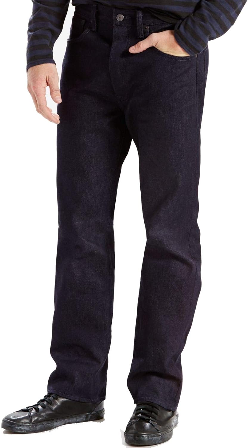ليفايس بنطلون جينز اصلي 501 للرجال يتقلص حسب المقاس, أسود, قياس واحد