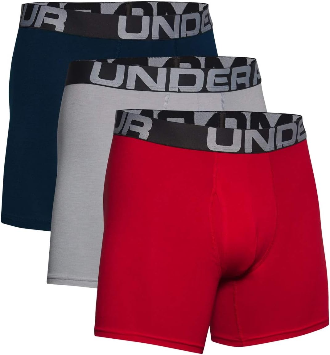 Under Armour Men's Charged Cotton 6-inch Boxerjock 3-Pack