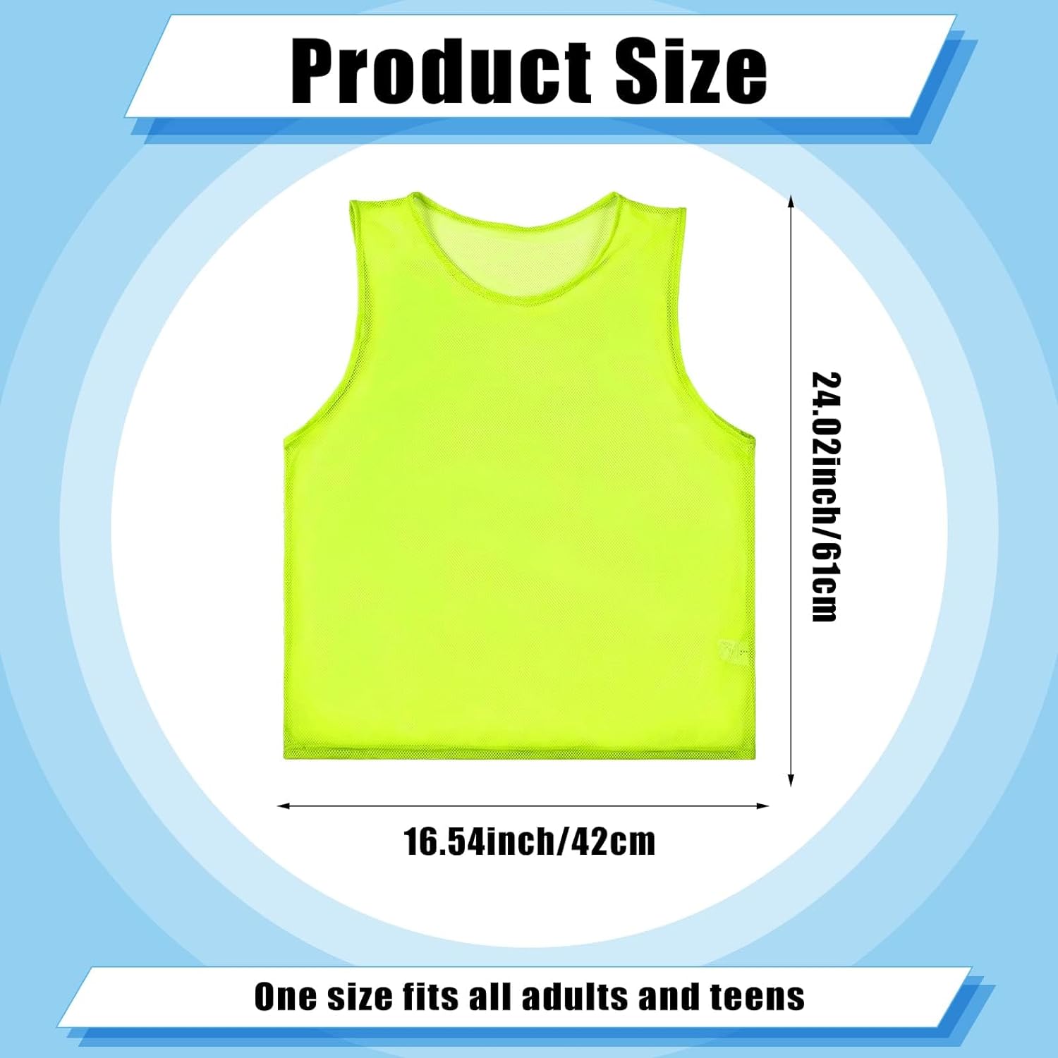 Practice Vests, Youth Jerseys Nylon Mesh Scrimmage Practice Vests for Youth Sports Team Training, Adult Sport Basketball Soccer Football, Blue and Yellow (12 Pieces)