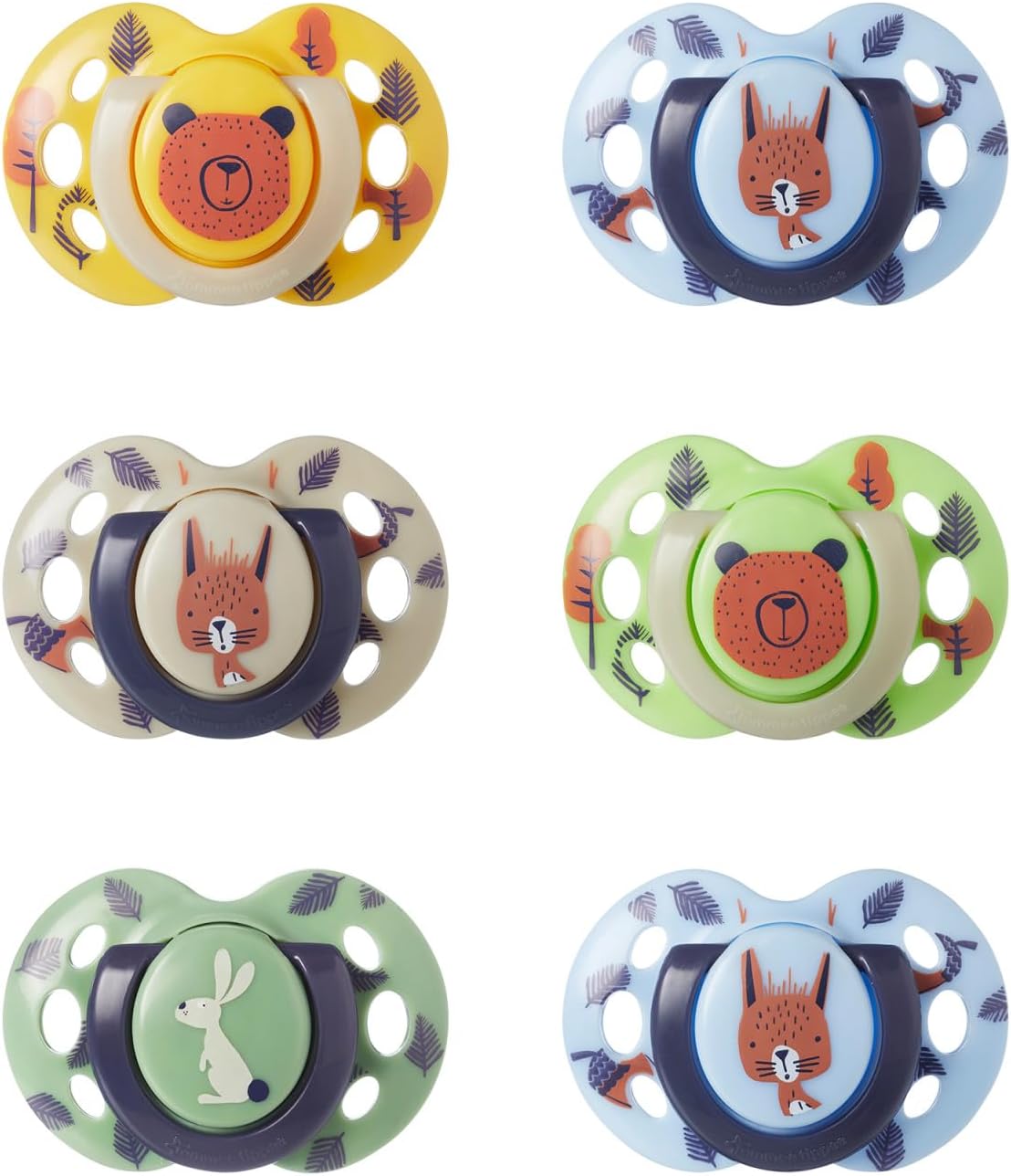 Tommee Tippee Fun Style Pacifiers, Symmetrical Design, BPA-Free Silicone, 6-18 Months, Pack of 6 Pacifiers