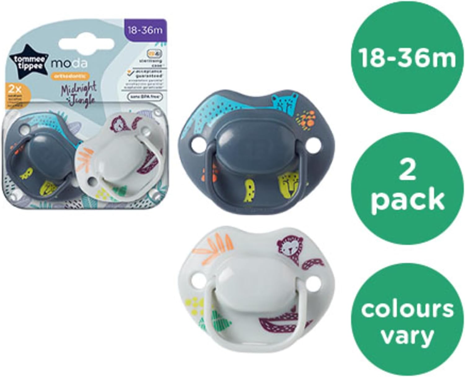 Tommee Tippee MODA Soother, (18-36 months), Pack of 2