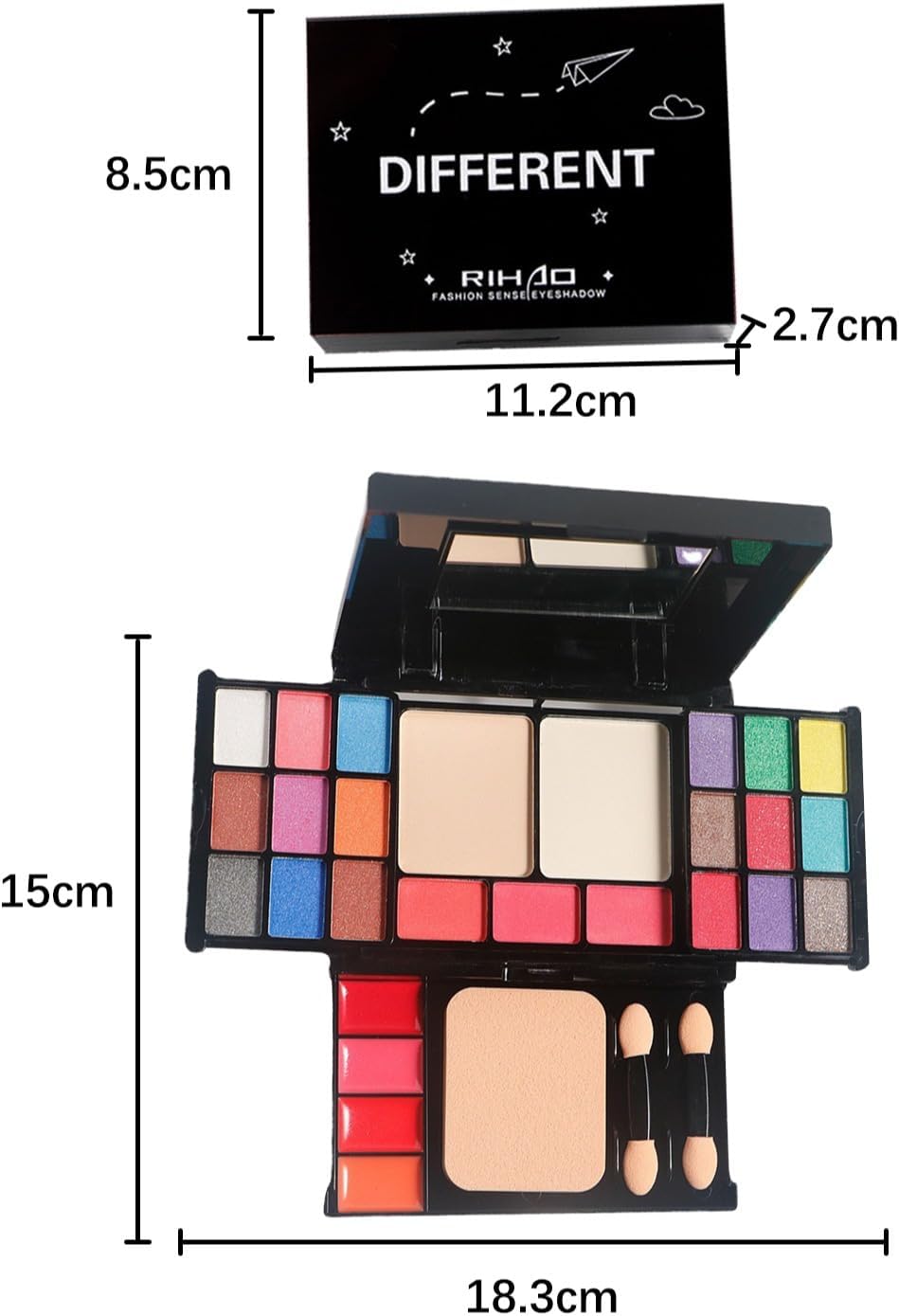 27 Colors Fantasy Different Makeup Box High-Quality Long Lasting Easy to Apply All In One Makeup Gift Set Great Eye Shadow Set Multicolor 1 Pcs