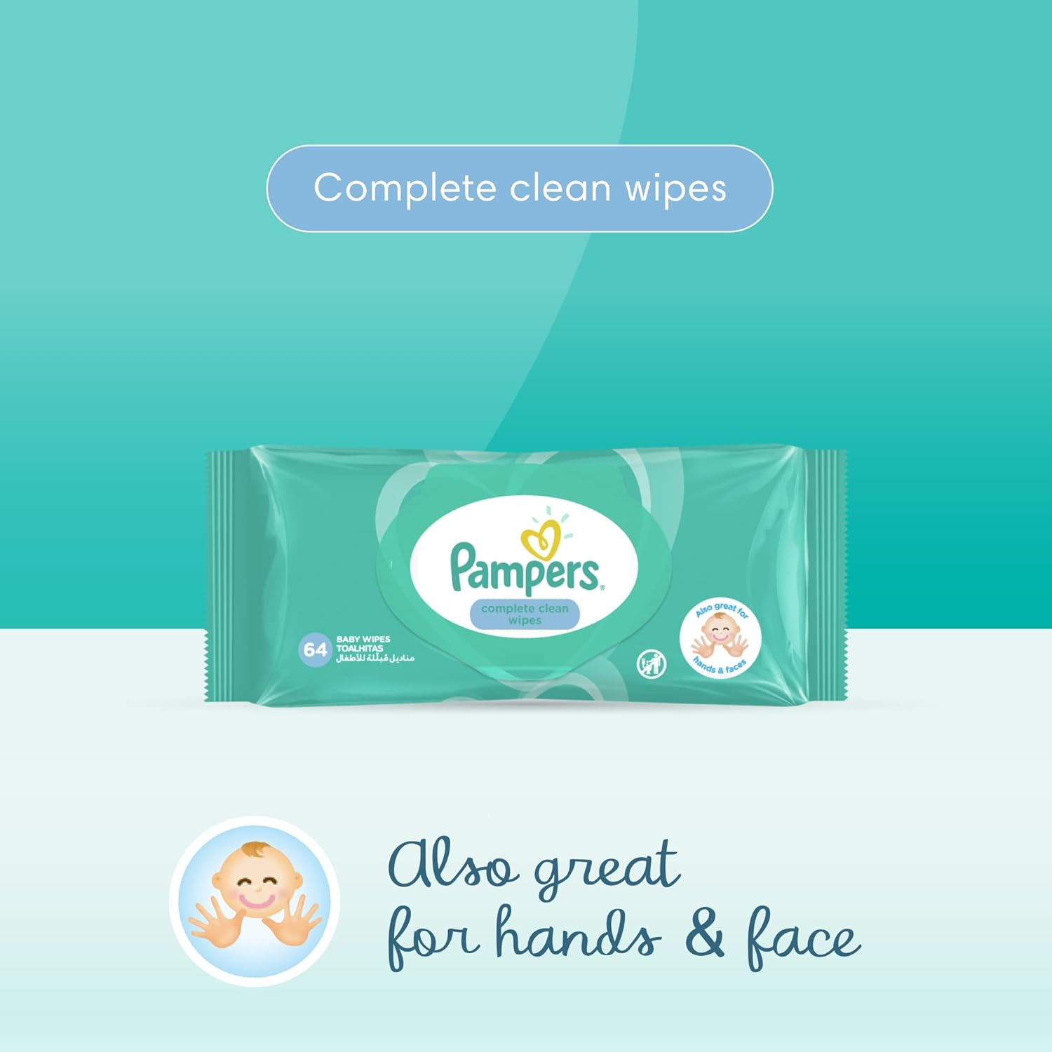 Pampers Complete Clean, 12X64, 768 Baby Wet Wipes