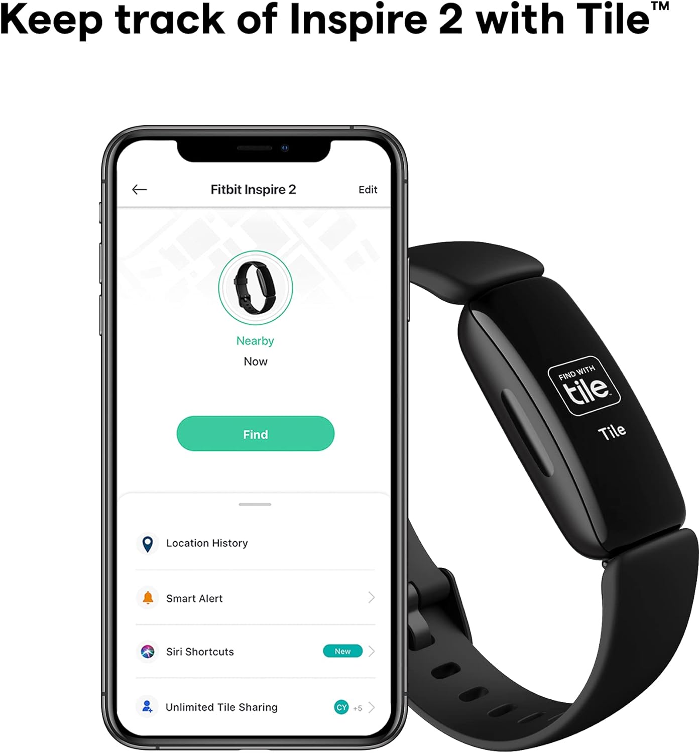 Fitbit Inspire 2, Health & Fitness Tracker With A Free 1-Year Fitbit Premium Trial, 24/7 Heart Rate & Up To 10 Days Battery, Black