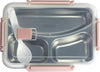 Stainless Steel Lunch Box 800 ML, Tiffin Box for Office, SUS 304 Steel Bento Box for Kids Pink/Silver
