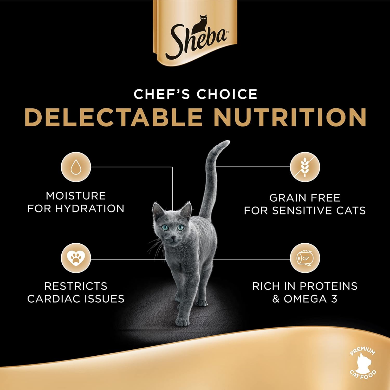 Sheba Wet Cat Food Canned Delicious Chicken Breast, Made with Natural Chicken Plus Essential Vitamins and Minerals, Sheba Wet Food Made with Grain Free Formula Suitable for Sensitive Cats, 6 x 85g