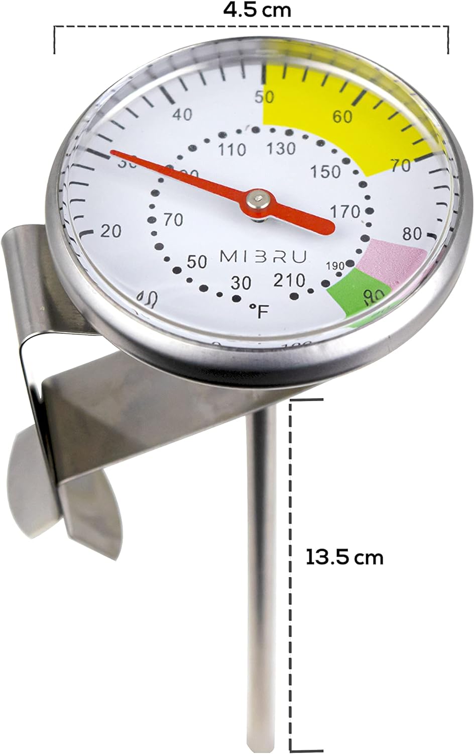 MIBRU A suitable thermometer for specialty coffee and milk temperature مقياس حرارة للقهوة المختصة و درجة حرارة الحليب, min 2 yrs
