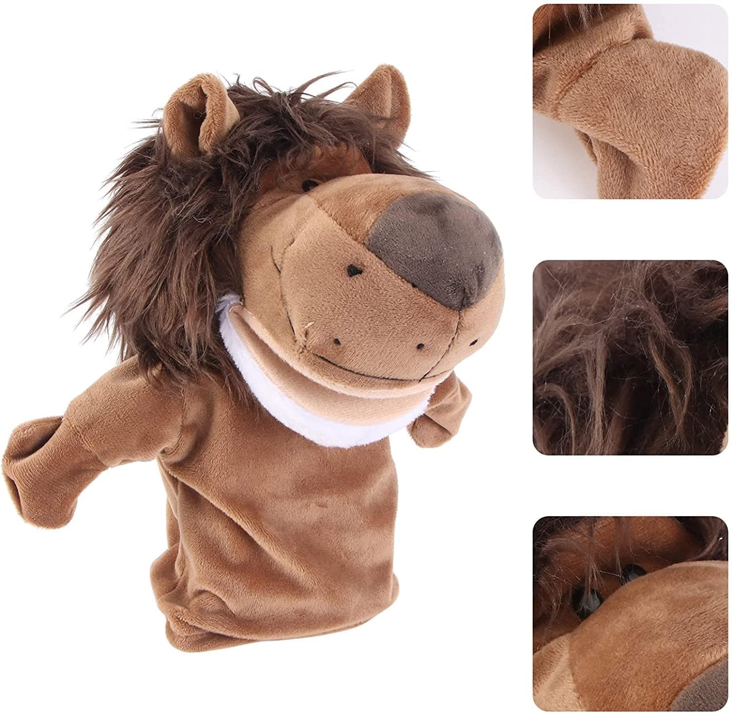 Hand Puppet, Plush Lion Plush Animal Toys for Imaginative Pretend Play Stocking Storytelling, Figure Finger Doll Parent-Child Interactive Toy Gift for Storytelling Teaching Preschool Role Play Toy