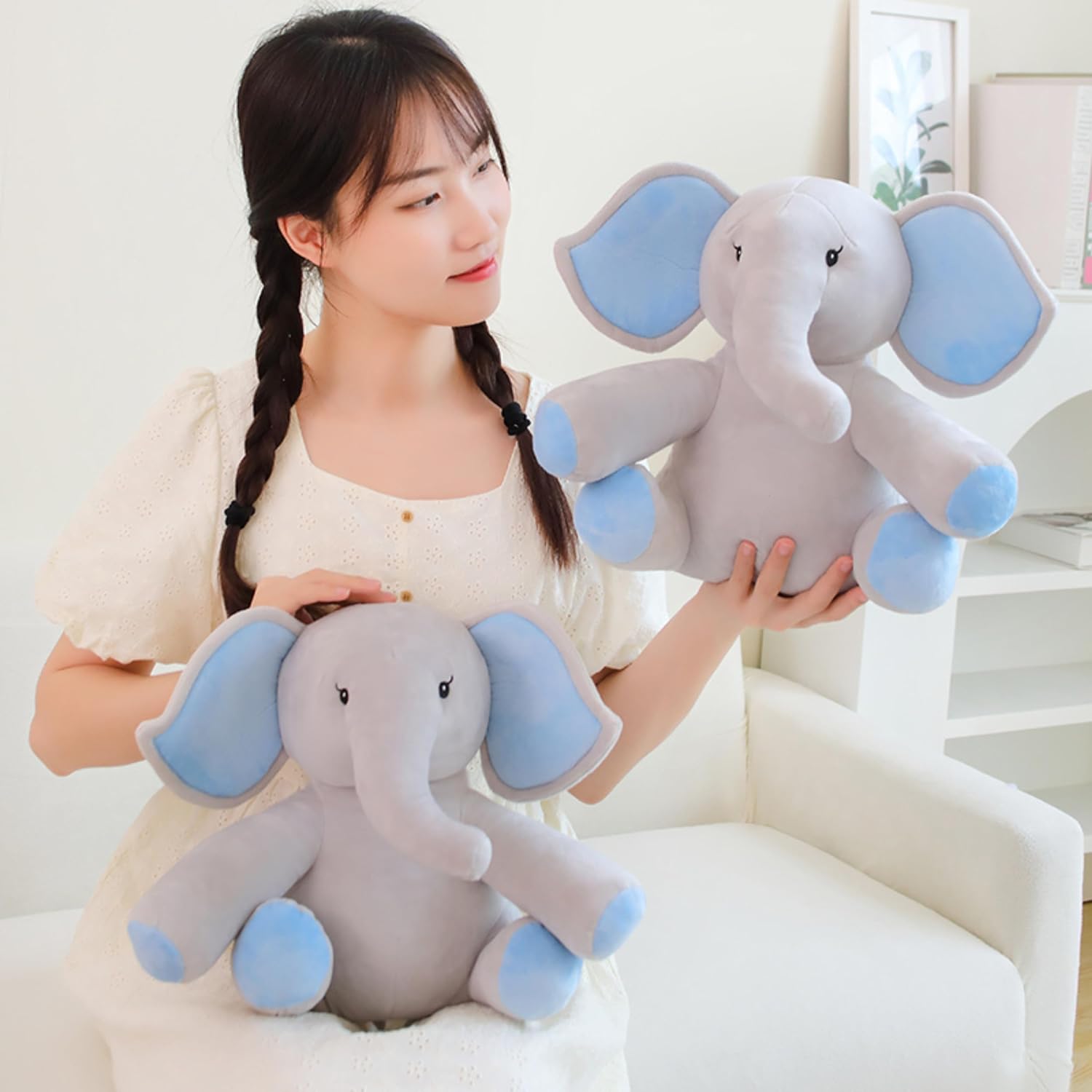 plentico Premium Elephant- Irresistibly Soft 14" Stuffed Animal Plushie Toy for Ages 1 and Up, Perfect for Unforgettable Birthdays, Heartwarming Valentine's Moments, and Festive