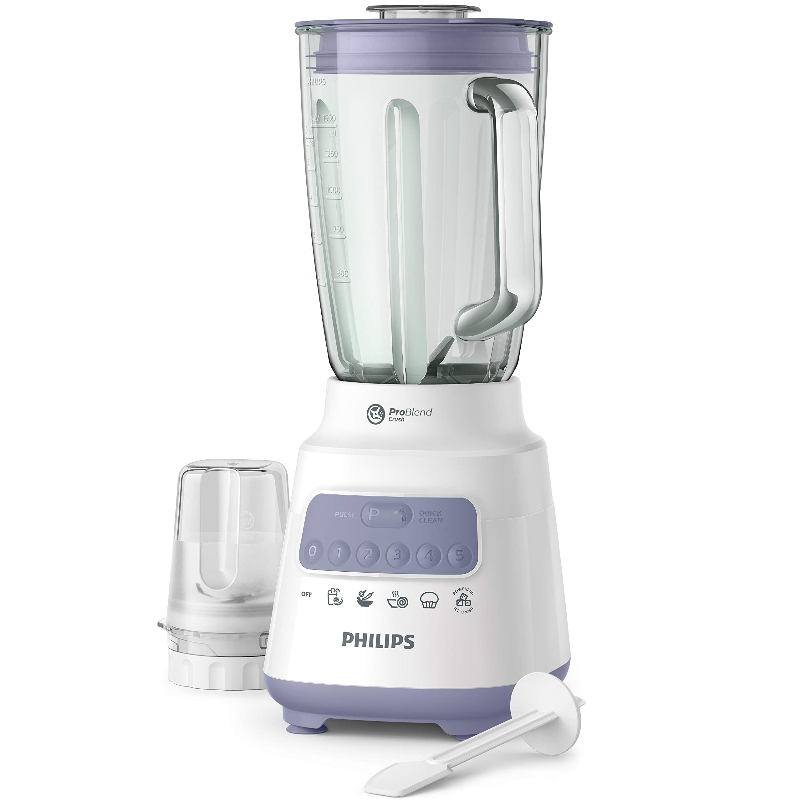 PHILIPS Blender for Everyday Blending - 700W Motor blends smoothly - 1.5L Glass Jar 50/60Hz - Blender Core 5000 Series HR2222/01