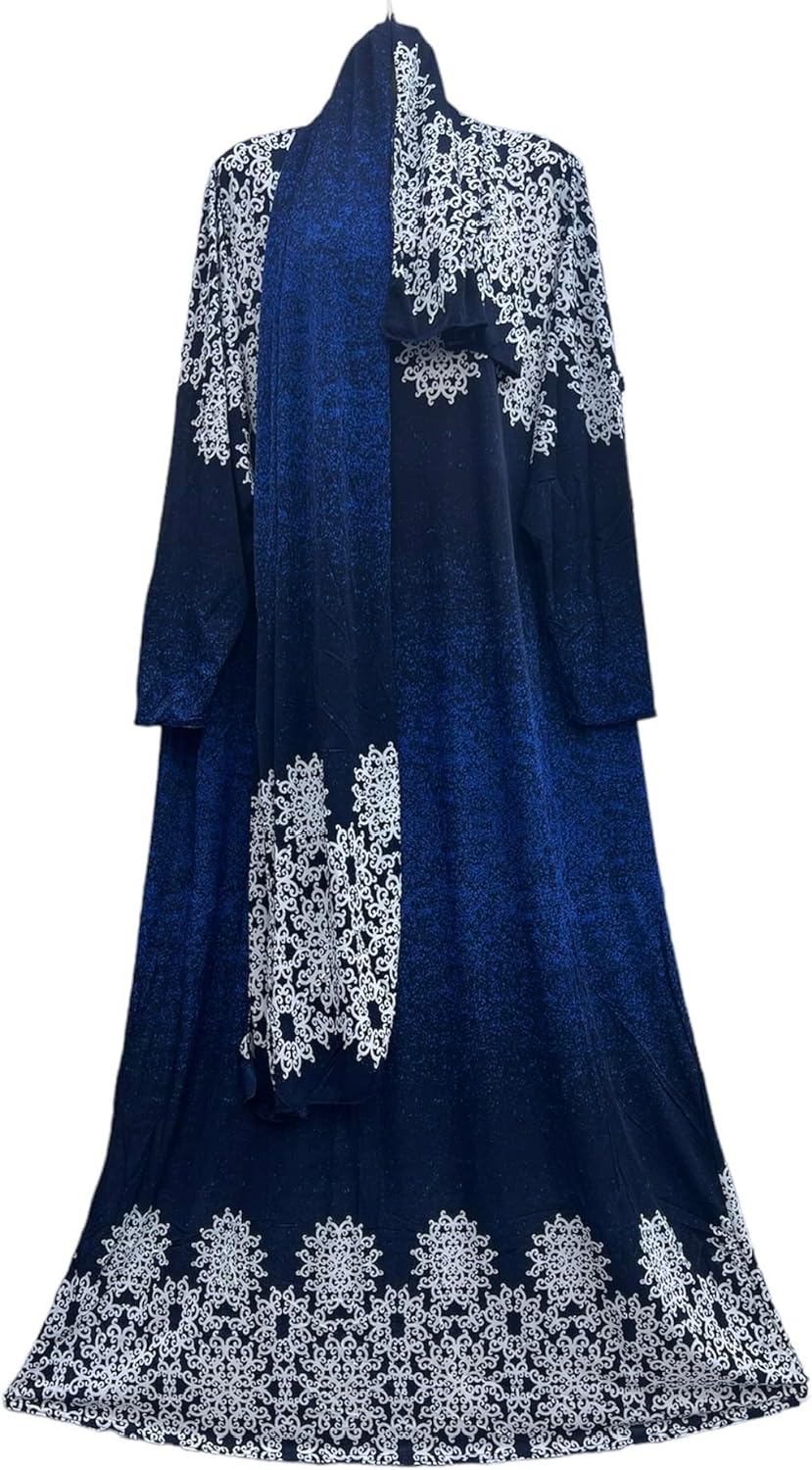 FindsCorner - Tarha Abaya Prayer Dress Prayer Dress for Muslim Women, Soft Breathable Elastic Super Comfy Clothe Material (Navy Blue), One Size