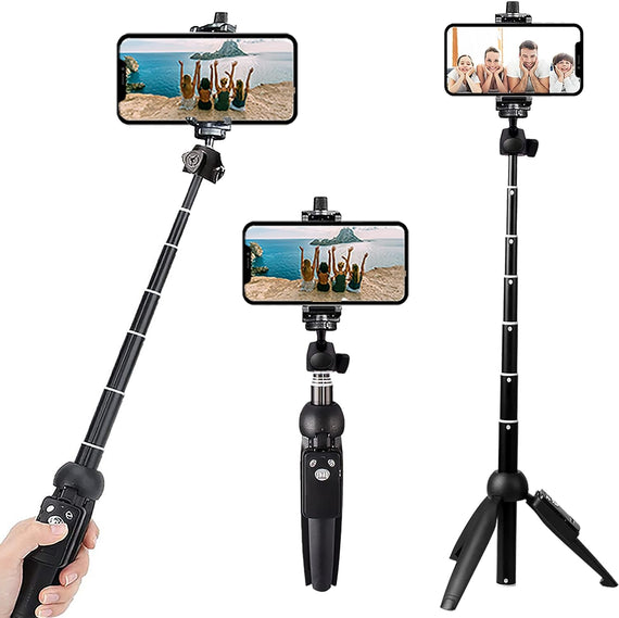 bluehorn Selfie Stick Portable 40 Inch Aluminum Alloy Selfie Stick Phone Tripod with Wireless Remote Shutter Compatible with All Cell Phones for Selfie/Video Recording/Photo/Live Stream/Vlog