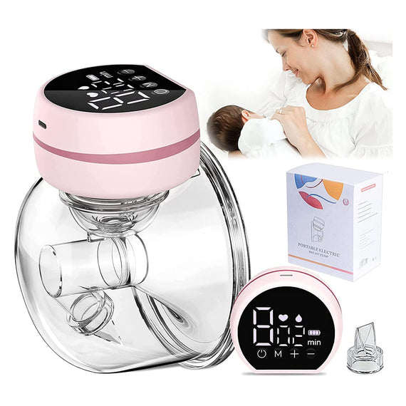 ELE3ST Electric Wearable Breast Pump with 3 Modes and 9 Levels, LCD Display Memory Function Rechargeable Single Milk Extractor Painless and Noiseless, Can be Used Day and Night