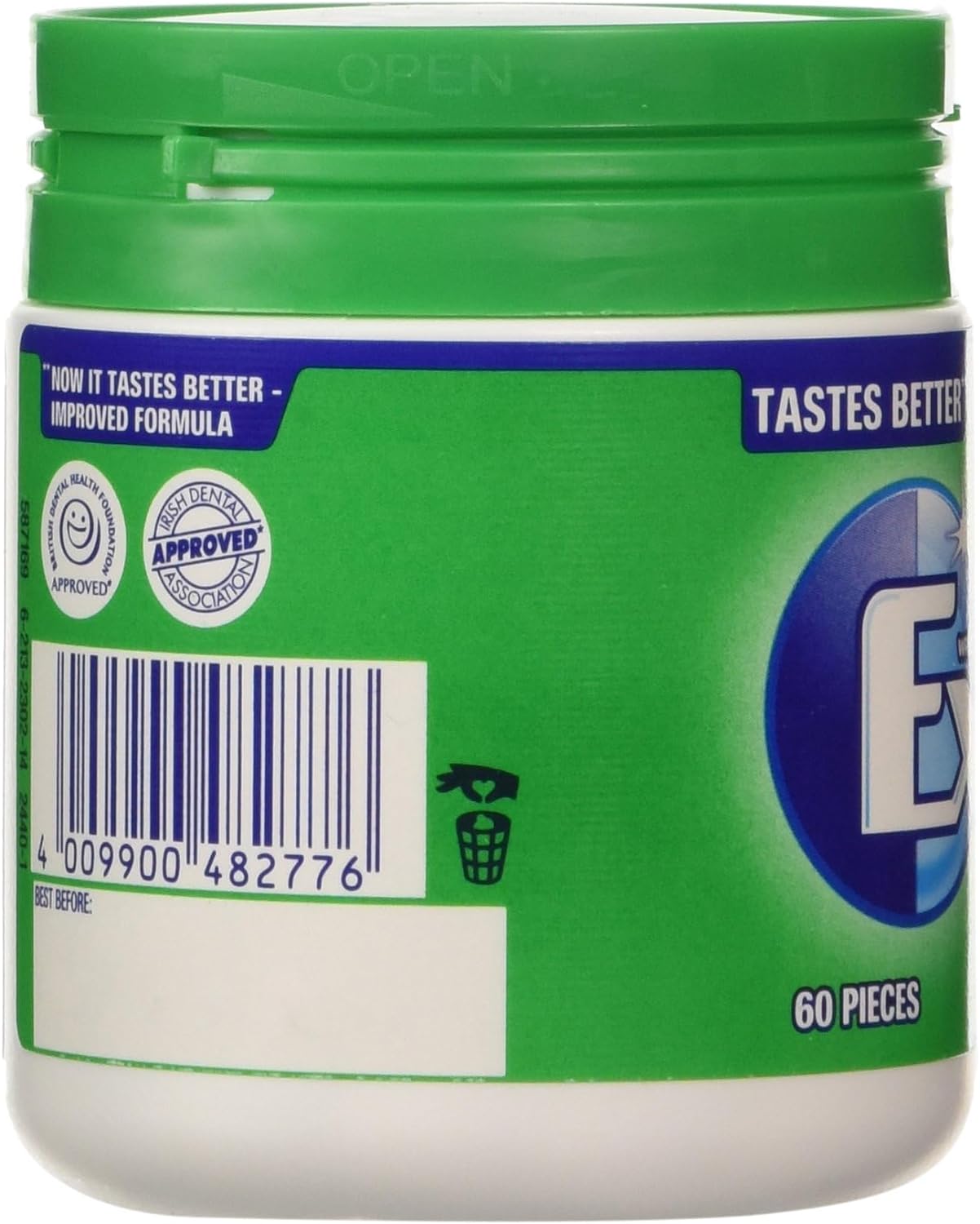 Extra White Chewing Gum Bottle, Sugar Free, Spearmint Flavour, 1 Bottle of 60 Pieces