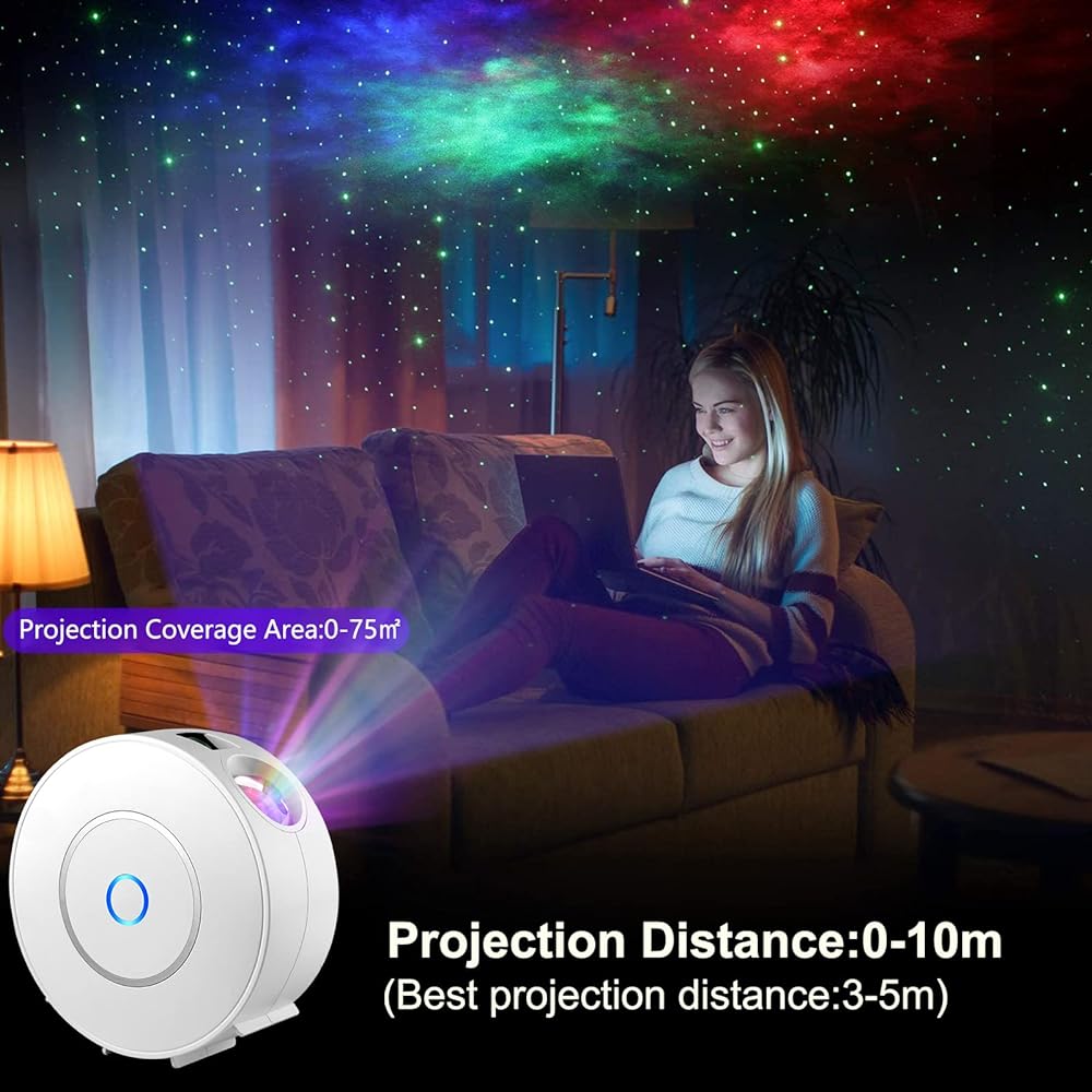 Immver Galaxy Star Projector, Smart WiFi App/Voice Control, 3D LED Galaxy Projector Night Light with Nebula, Compatible with Google Assistant, RGB Dimmable, Timing, for Kids Bedroom Party Decor